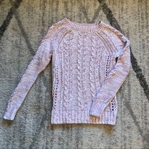 Cable Knit Marled Light Pink/White GAP Sweater